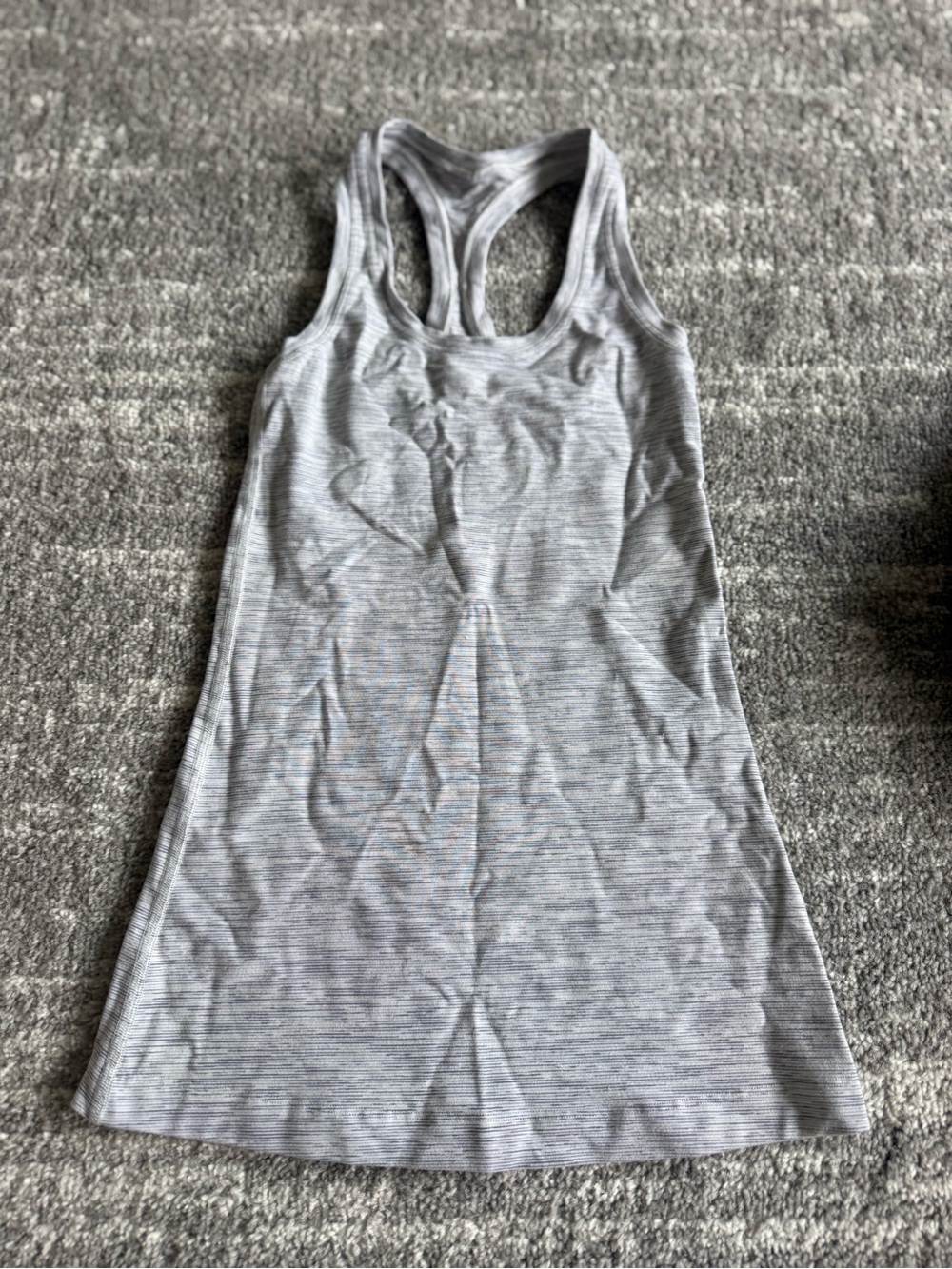 lululemon athletica Light Grey Striped Racerback Tank